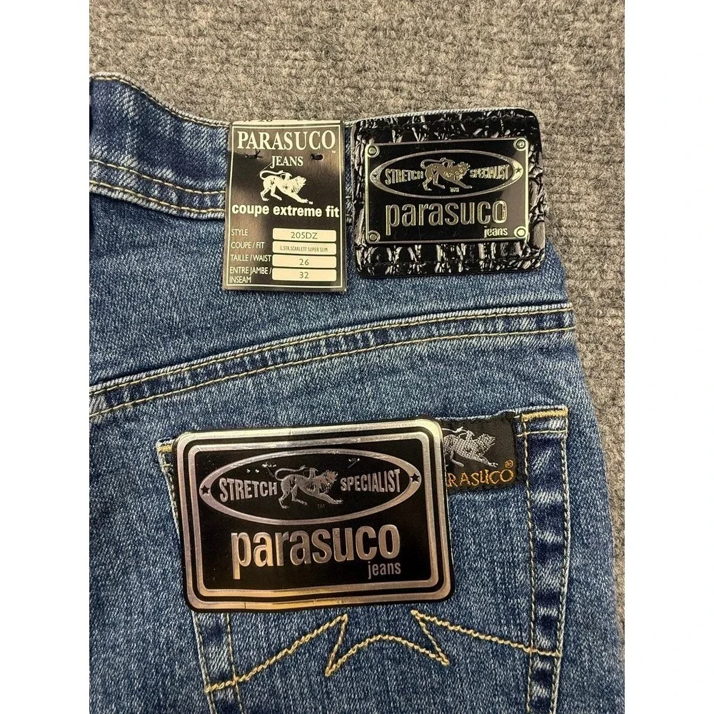 Parasuco Extreme Fit Scarlett Super Slim Skinny Jeans Blue Medium Wash 26x32 NWT